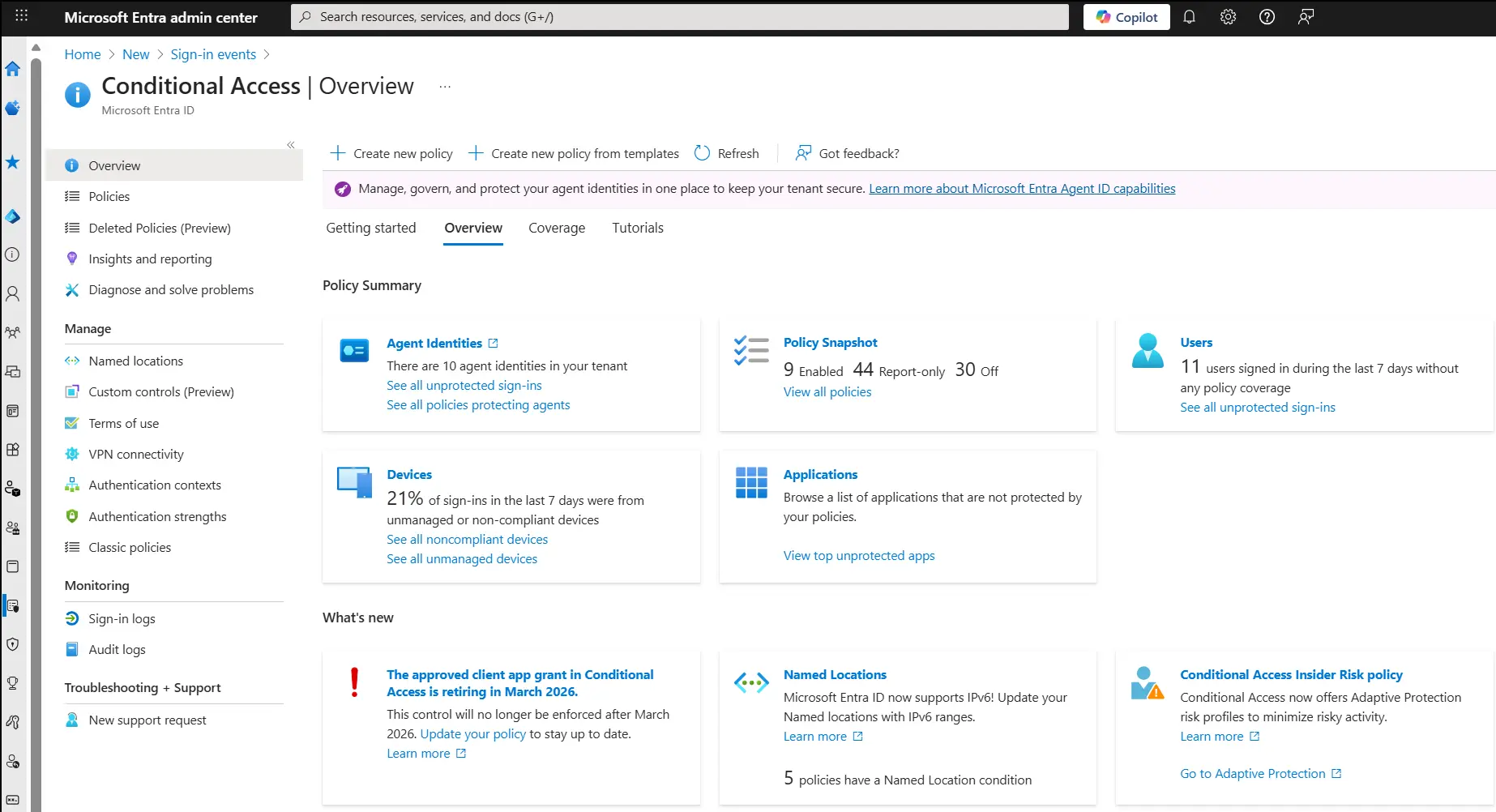Microsoft Entra ID conditional access policy configuration